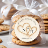 Mariage de plage Favoriser Stickers avec Coeurs de