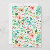 Mariage de plage florale tropicale Invitation (Dos)