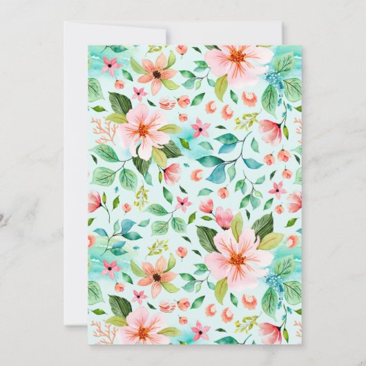 Mariage de plage florale tropicale Invitation (Dos)