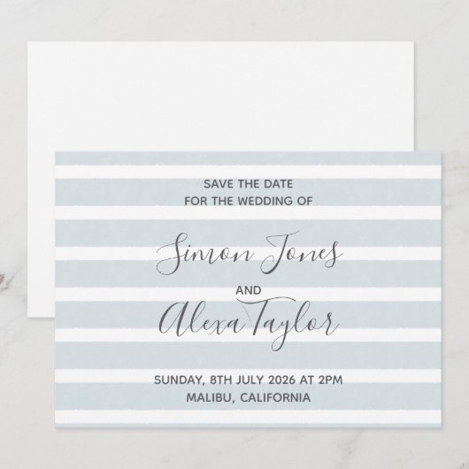 Mariage de plage, invitation save the date (Devant / Derrière)