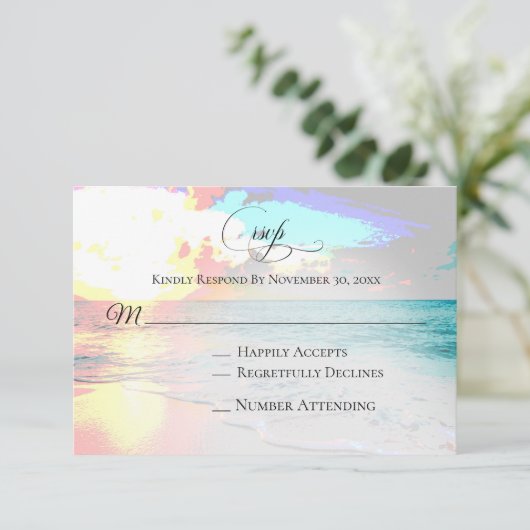 *~* Mariage de plage marine exotique RSVP (Debout devant)