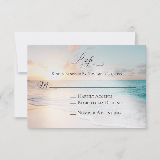 *~* Mariage de plage marine exotique RSVP (Devant)
