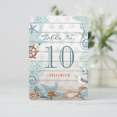 Mariage de plage nautique | Carte Numéro de lieu d (Debout devant)