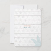 Mariage de plage nautique | Carte Numéro de lieu d (Dos)