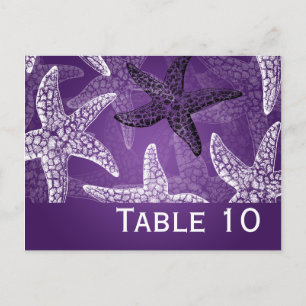 Mariage de plage Numéro de table Starfish Purple