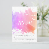 Mariage de plage rose violet d'étoile de mer RSVP (Debout devant)