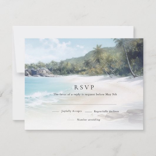 Mariage de plage sur l'île tropicale RSVP (Devant)