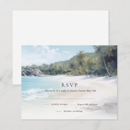 Mariage de plage sur l'île tropicale RSVP (Devant / Derrière)