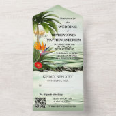 Mariage De Plage Tropical Tout En Une Invitation (À l'intérieur)