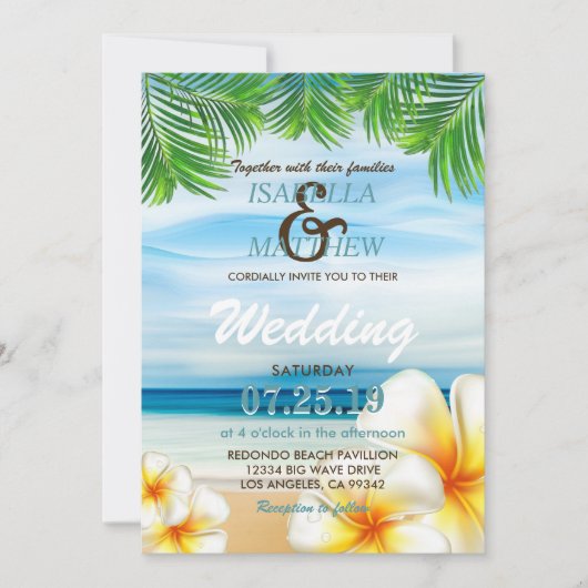 Mariage de plage tropicale | Invitations (Devant)