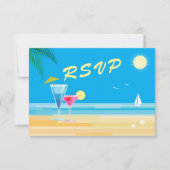 Mariage de plage tropicale RSVP (Devant)
