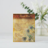 Mariage de plumes Peacock Carte de remerciements p (Debout devant)