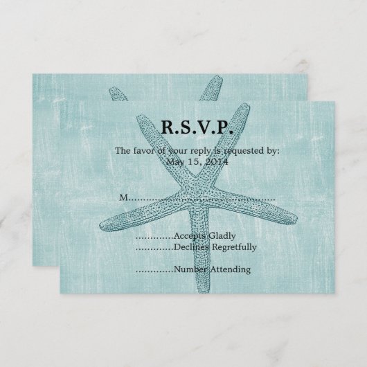 Mariage de poisson étoilé bleu RSVP (Devant / Derrière)