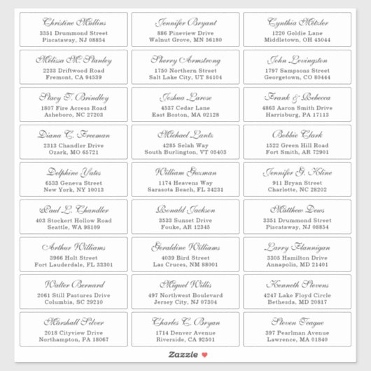 Mariage de police Cursive classique Étiquette de a (Feuille)