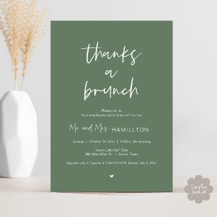 Mariage de poste Brunch, Merci une invitation Brun