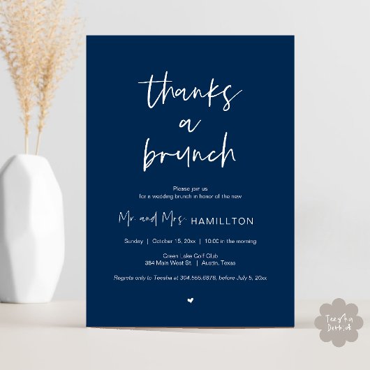 Mariage de poste Brunch, Merci une invitation Brun