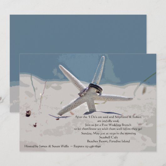 Mariage de poste de plage Invitation Brunch (Devant / Derrière)