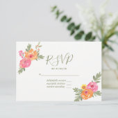 Mariage de printemps fleurs aquarelle RSVP (Debout devant)