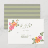 Mariage de printemps fleurs aquarelle RSVP (Devant / Derrière)
