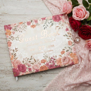 Mariage de printemps floral rose et rouge