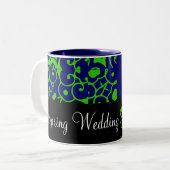 Mariage de printemps Mug noir et bleu - personnali (Devant gauche)