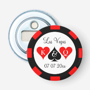 Mariage de puce de poker faveur ouvre-bouteille ma