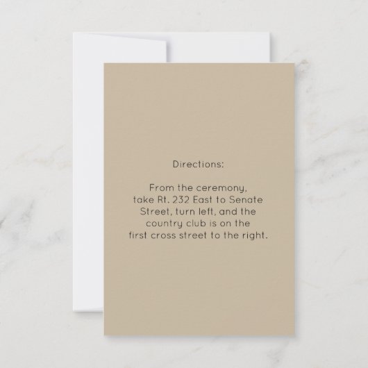 Mariage de réception Invitation et direction Modèl (Dos)