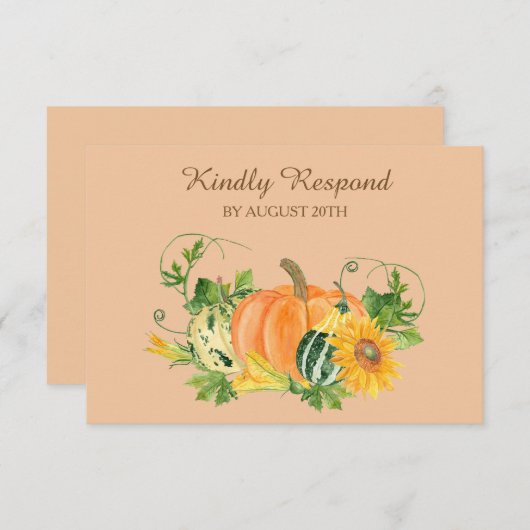 Mariage de récolte d'automne RSVP (Devant / Derrière)