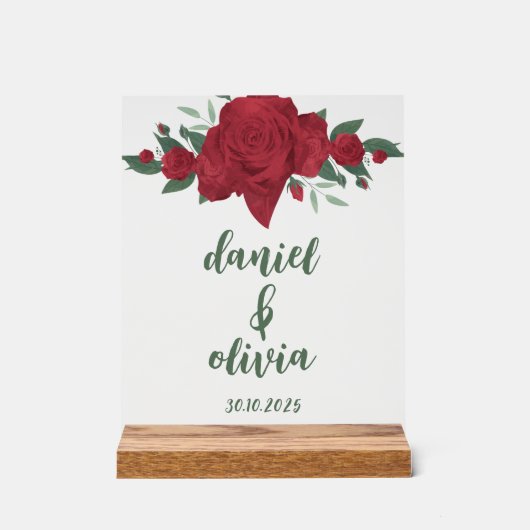 Mariage de Red Roses Boho (Recto)