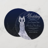 Mariage de robe nuptiale invitation ronde (Devant / Derrière)