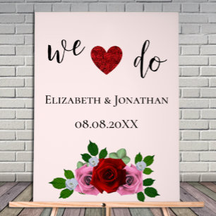 Mariage de roses rouges et roses
