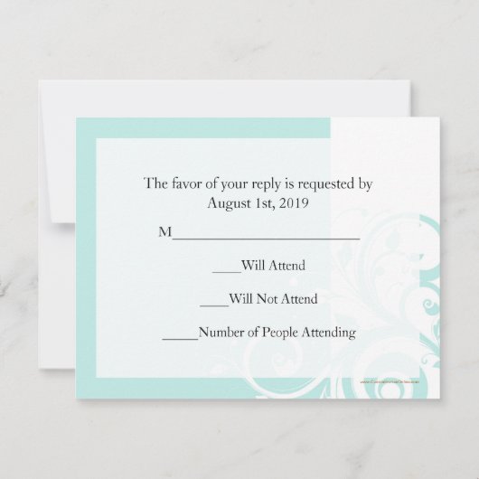 Mariage de rotation inverse Aqua RSVP correspondan (Dos)