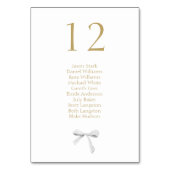 Mariage de ruban blanc Numéro de table et carte de (Dos)