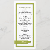 Mariage de ruban vert olive Menu / Programme (Devant)