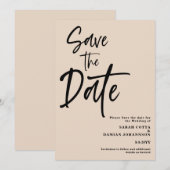 Mariage de sable beige Enregistrer la carte de dat (Devant / Derrière)