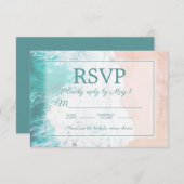 Mariage de sable de plage turquoise Océan RSVP #4 (Devant / Derrière)