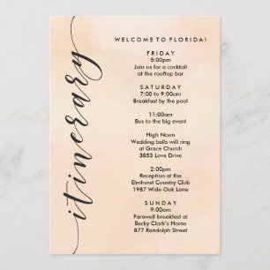 Mariage de sac de bienvenue Itinéraire et carte d'