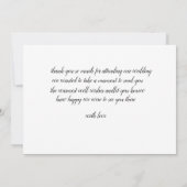 Mariage de salutations américaines Merci Cartes (Dos)