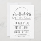 Mariage de San Francisco | Invitation Skyline styl (Devant)