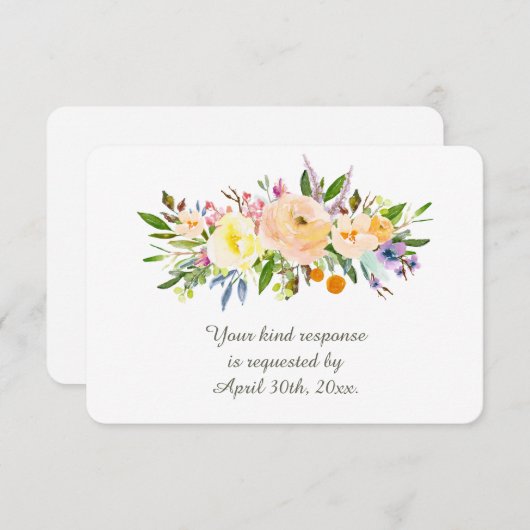 Mariage de saule et de fleurs RSVP (Devant / Derrière)