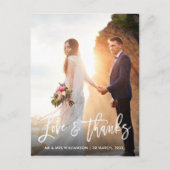 mariage de script blanc merci carte photo (Devant)