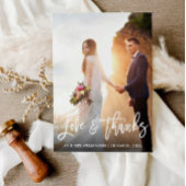 mariage de script blanc merci carte photo