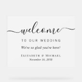 Mariage de script chic - Bienvenue gelé (Recto)