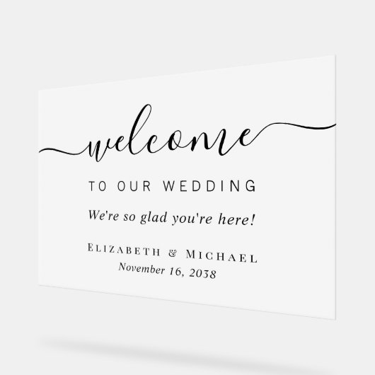 Mariage de script chic - Bienvenue gelé (Angle)