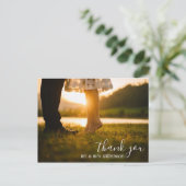 mariage de script chic merci carte postale photo (Debout devant)