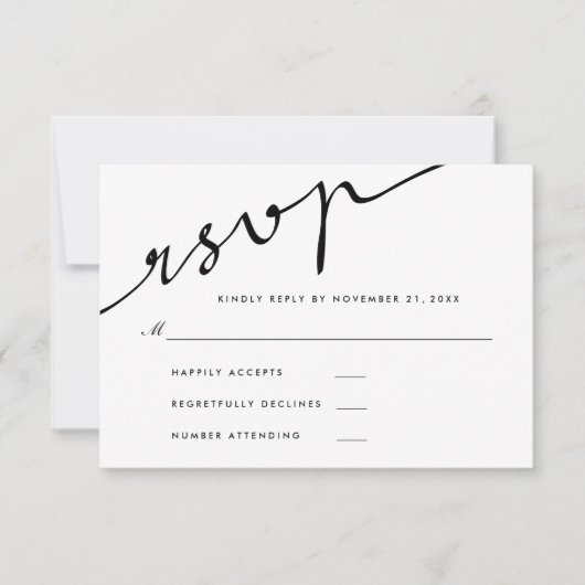 Mariage de script de calligraphie RSVP simple (Devant)