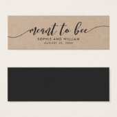 Mariage de script de relaxation Kraft rustique sig (Devant & derrière)