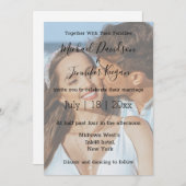 mariage de script élégant invitation photo évanoui (Devant / Derrière)