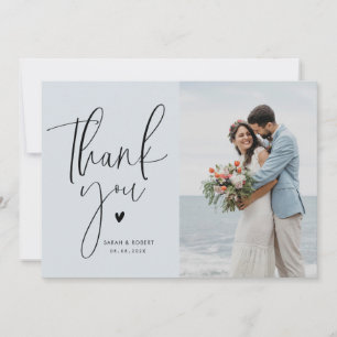 mariage de script élégant merci carte photo