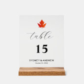Mariage de script élégant moderne Feuille d'érable (Recto)